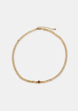 Load image into Gallery viewer, Garnet Curb Chain Necklace