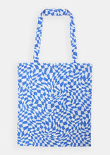 Load image into Gallery viewer, Blue Warped Check Envirobag