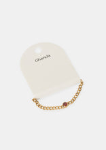 Load image into Gallery viewer, Garnet Curb Chain Bracelet