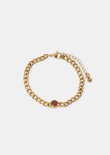 Load image into Gallery viewer, Garnet Curb Chain Bracelet