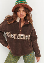 Load image into Gallery viewer, Crochet Henley Sherpa Crew