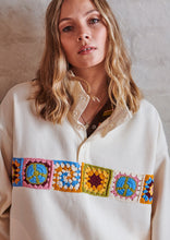 Load image into Gallery viewer, Crochet Henley Crew