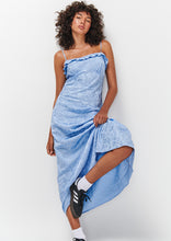 Load image into Gallery viewer, Ruffle Satin Maxi Dress