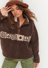 Load image into Gallery viewer, Crochet Henley Sherpa Crew