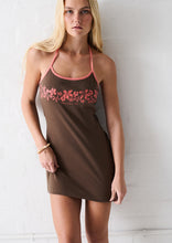 Load image into Gallery viewer, WDress Winnie Halter Mini; Y2K Flo Carob/Coral

