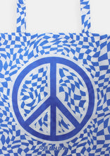 Load image into Gallery viewer, Blue Warped Check Envirobag
