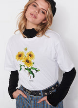 Load image into Gallery viewer, Botanical Sunflower Bibs Tee
