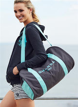 Load image into Gallery viewer, Dark Charcoal/Aqua - Beach Bag
