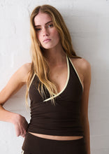 Load image into Gallery viewer, WTop Sweat Halter; Coffee Bean/Mer
