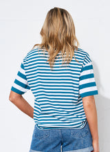 Load image into Gallery viewer, Teal Stripe Karma Tee
