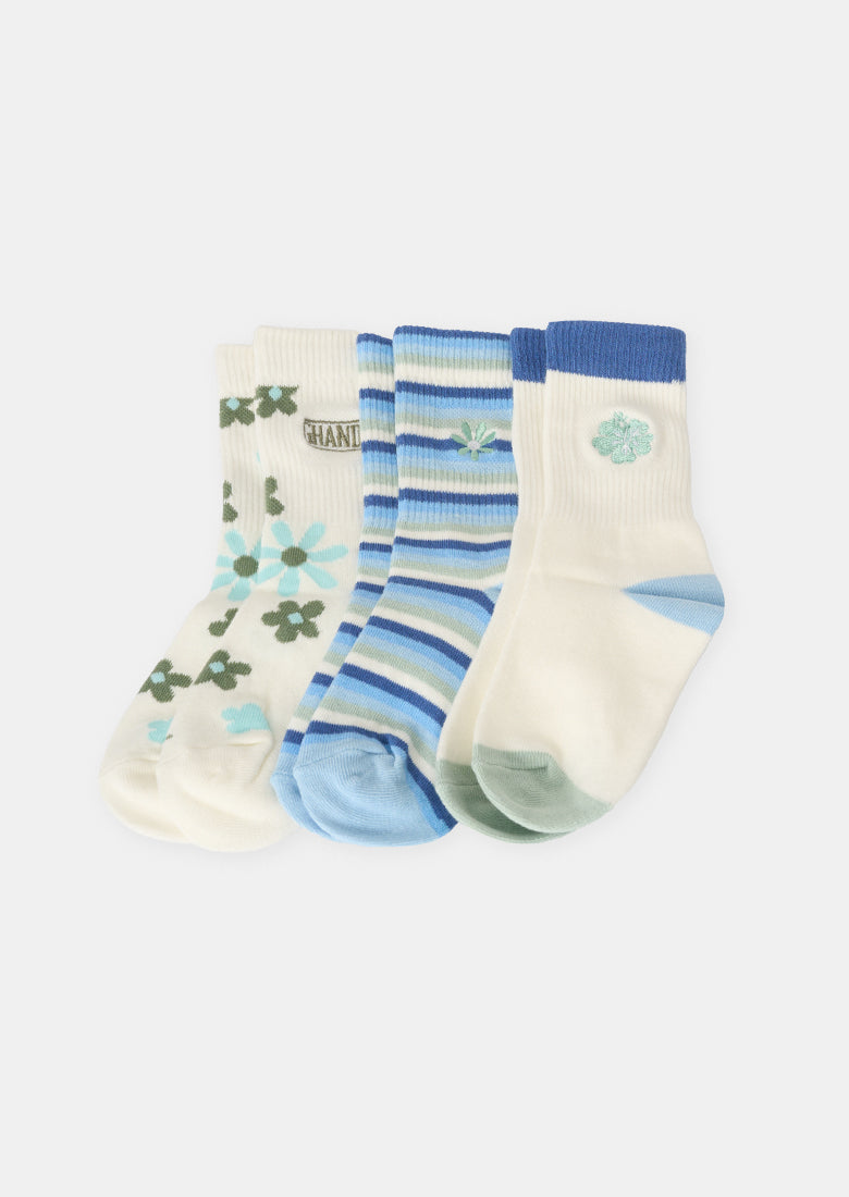 Flower Fields 3 Parck Socks