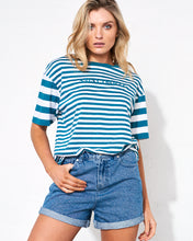Load image into Gallery viewer, Teal Stripe Karma Tee
