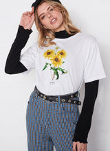 Load image into Gallery viewer, Botanical Sunflower Bibs Tee
