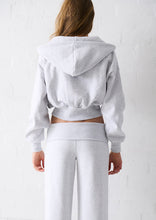 Load image into Gallery viewer, WHood Cropped Zip; Sketchy White
