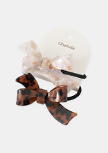 Load image into Gallery viewer, Marbled Bow Hair Tie Two Pack
