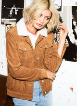Load image into Gallery viewer, Tan Cord Fur Lined Jacket
