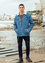 Load image into Gallery viewer, Denim Fur Lined Jacket
