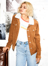 Load image into Gallery viewer, Tan Cord Fur Lined Jacket
