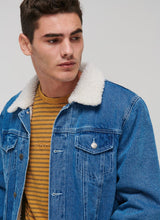 Load image into Gallery viewer, Denim Fur Lined Jacket
