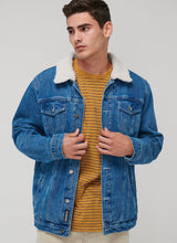 Load image into Gallery viewer, Denim Fur Lined Jacket
