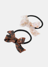 Load image into Gallery viewer, Marbled Bow Hair Tie Two Pack
