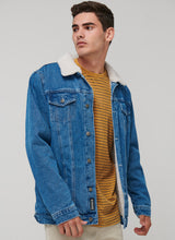 Load image into Gallery viewer, Denim Fur Lined Jacket
