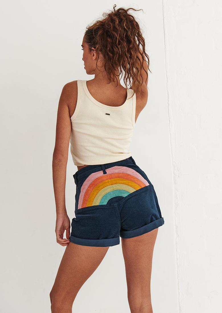 Rainbow Cord Shorts